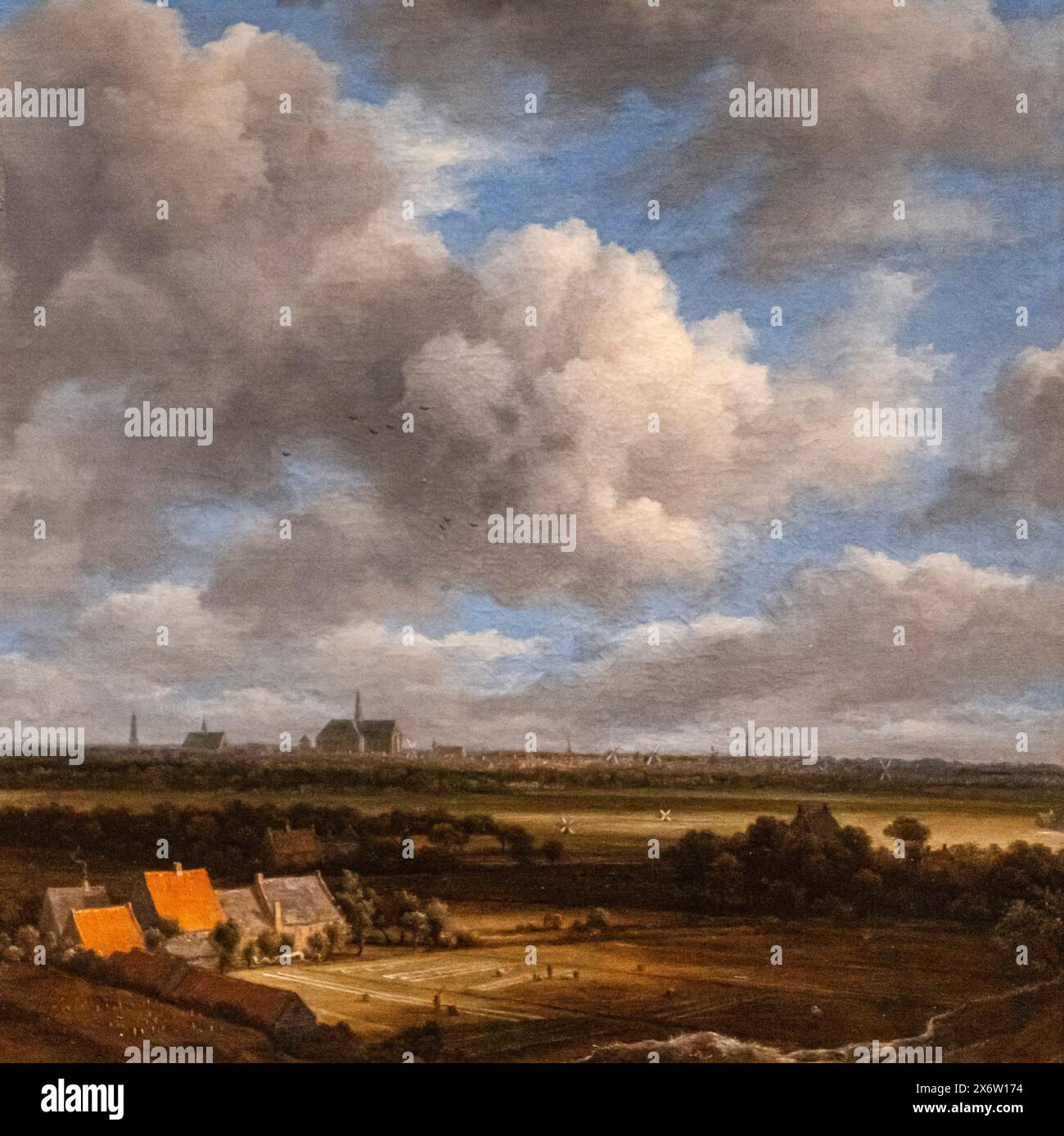 View of Haarlem from the Nortwest, with the Bleaching Fields in the Foreground, Jacob Isaacksz van Ruisdael, oil on canvas, c.1650-1682,Amsterdam, Netherlands. Stock Photo