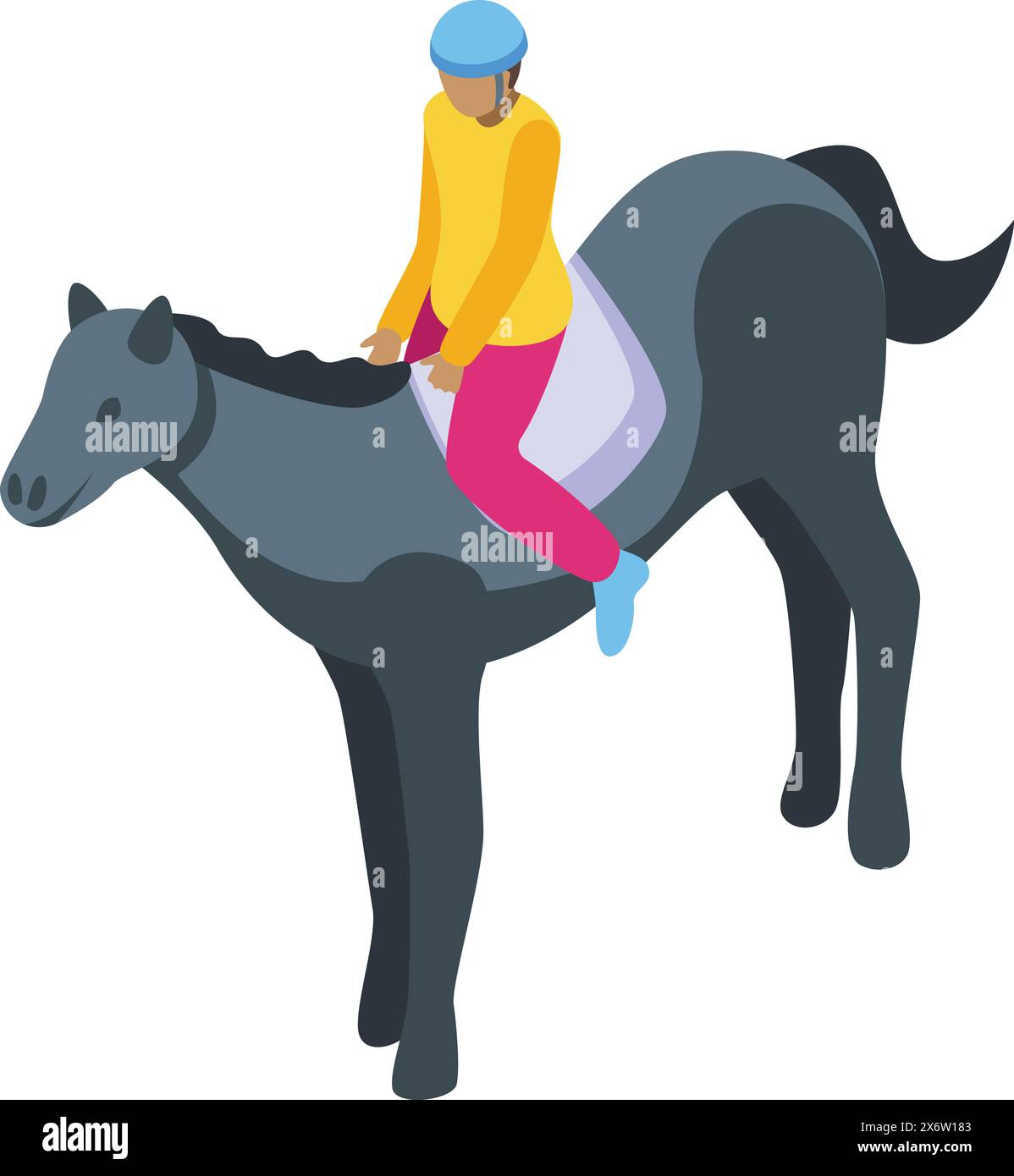 Saddle training a horse Stock Vector Images - Alamy