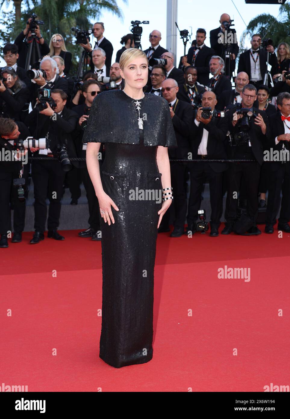 Greta Gerwig attends the "Megalopolis" Red Carpet at the 77th annual