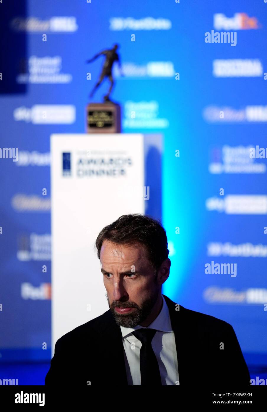 England manager Gareth Southgate attending the FWA Footballer of the