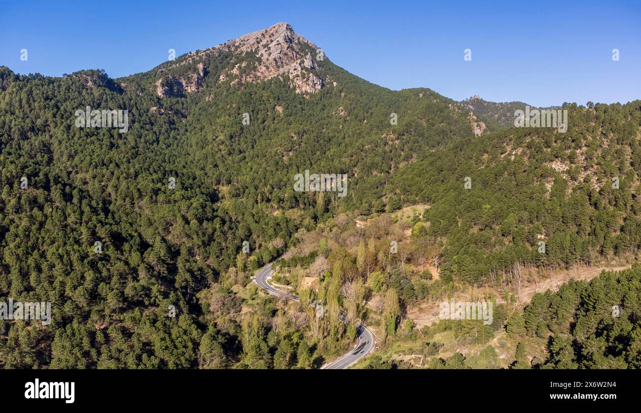 Las Crucetas mountain pass, Sierra de Segura, Albacete province, Castilla-La Mancha, Spain. Stock Photo