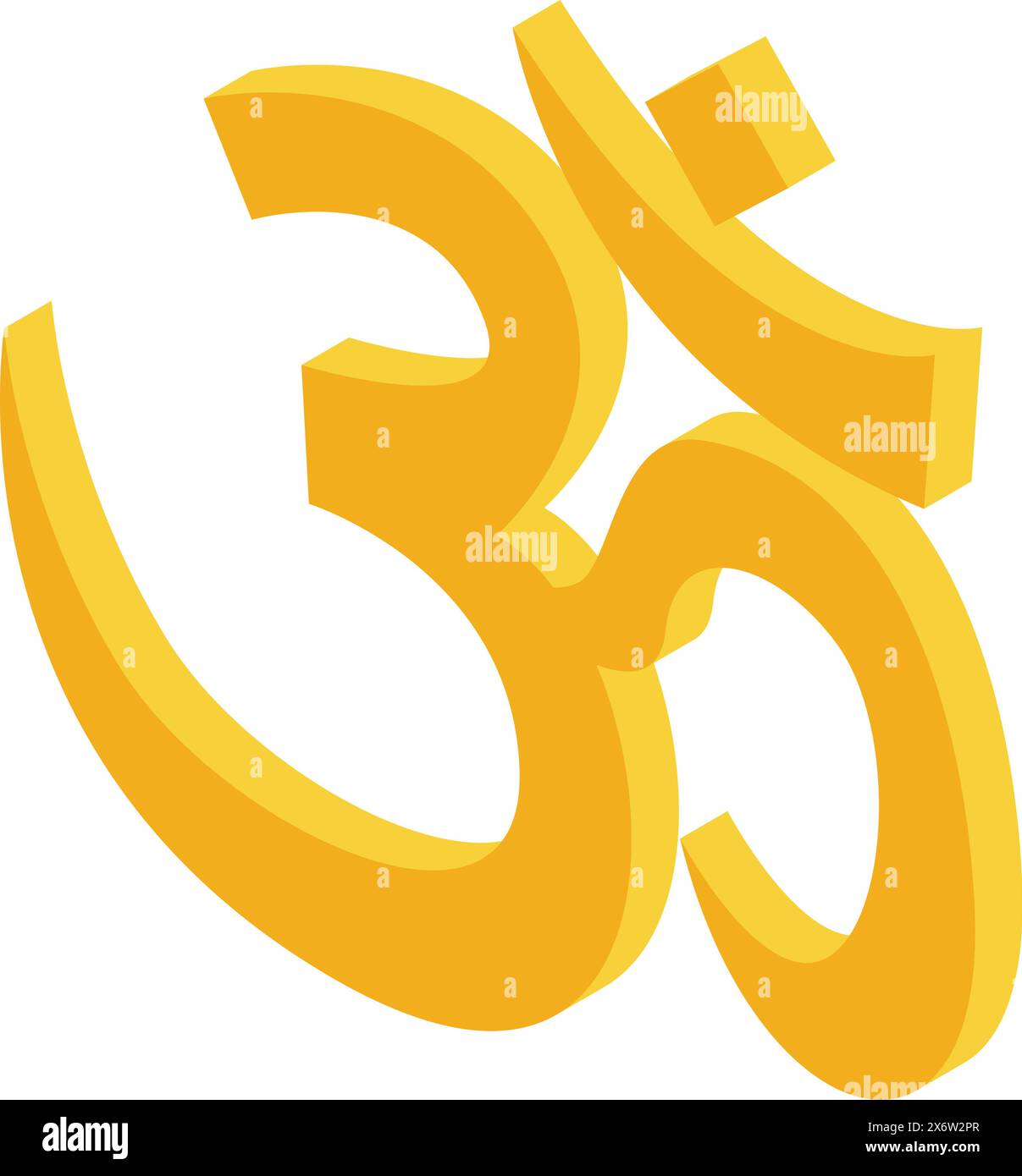 Illustration of a golden om symbol, a sacred and spiritual icon in ...