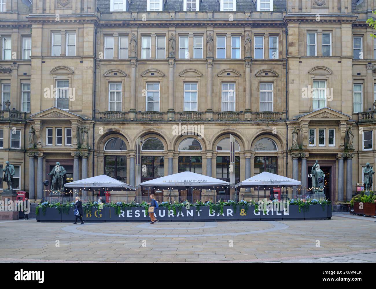The Restaurant Bar and Grill, City Square, Leeds, West Yorkshire, UK. The Old Post Office designed and built by Sir Henry Tanner in 1896. Stock Photo