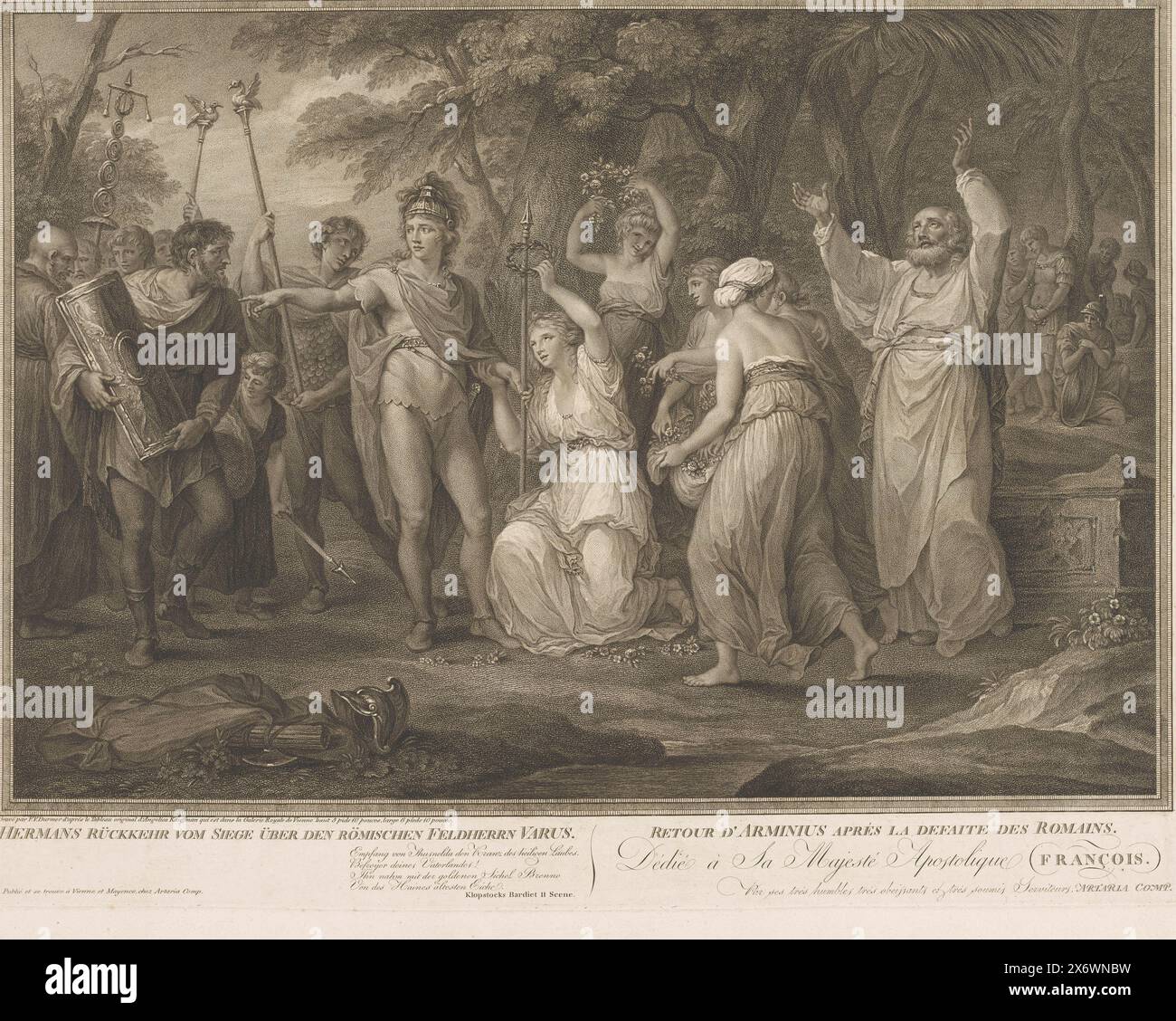 Return of Arminius after the defeat of the Romans, Hermans rückkehr vom ...