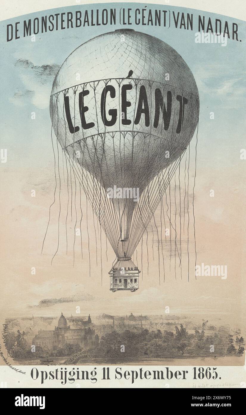 The monster balloon (Le Géant) from Nadar. Ascension 11 September