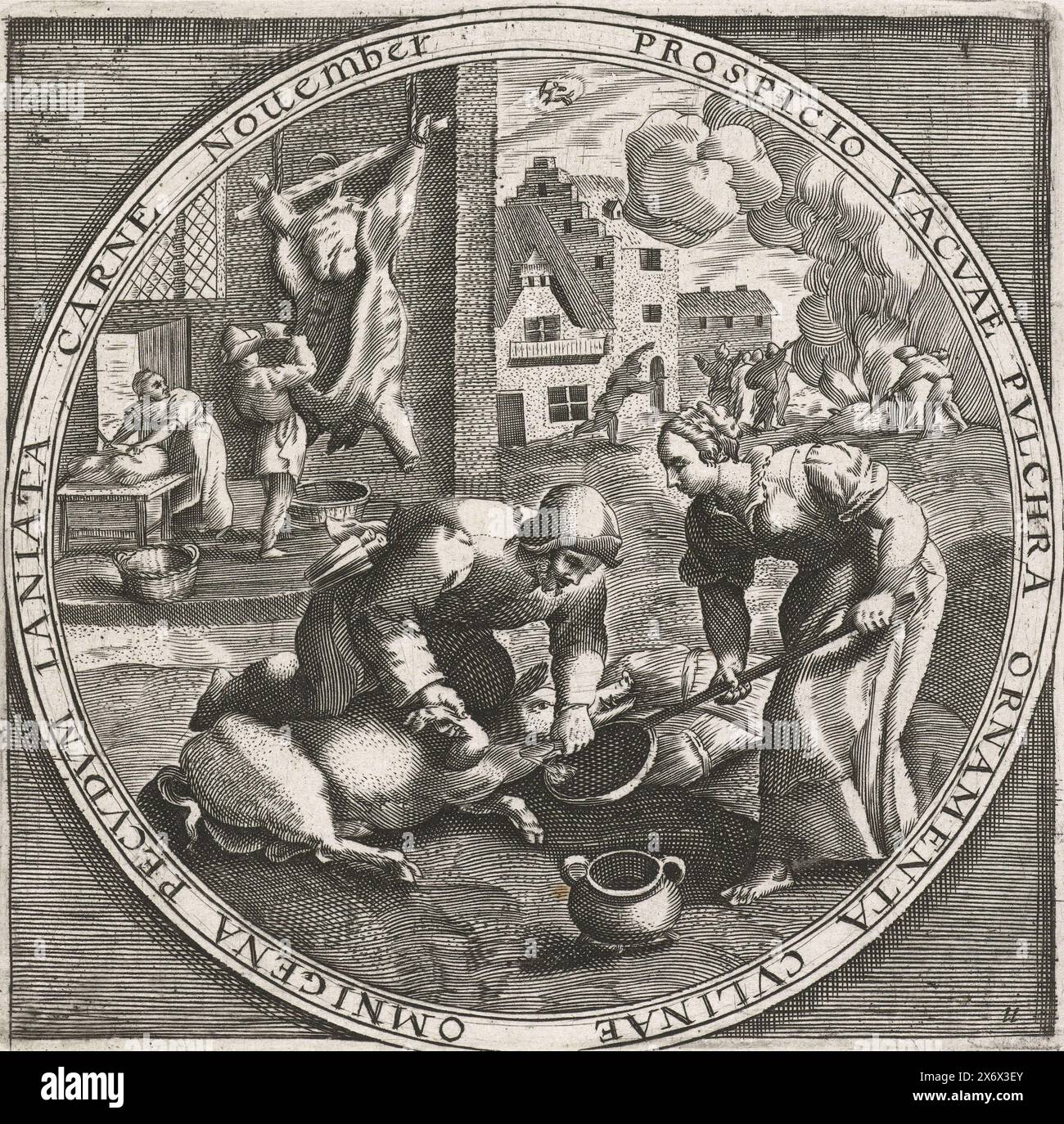 The month of November, slaughter time, ca. 1600, The twelve months of ...