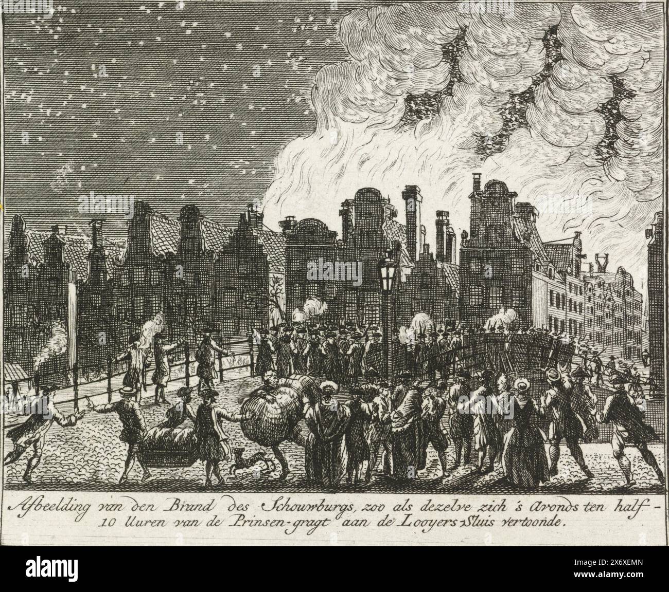 Theatre Exploding Exploding fire of the Amsterdam theater seen from the Prinsengracht ...