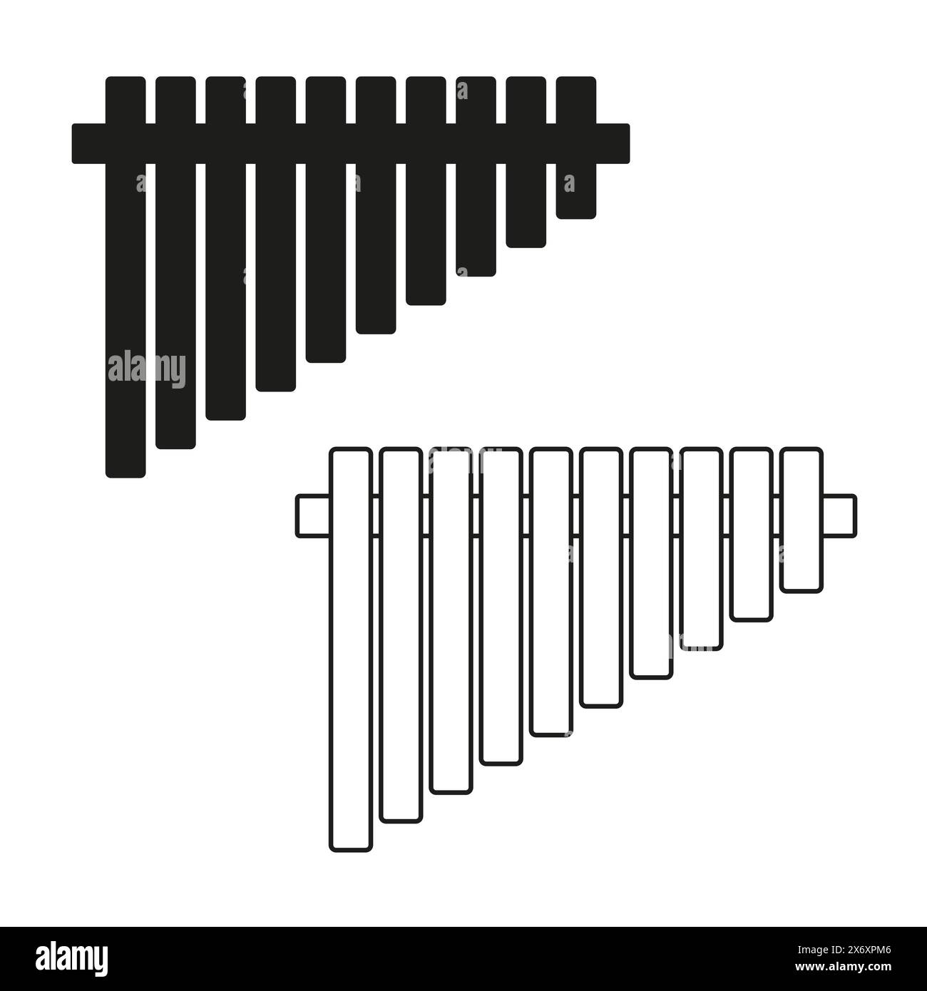 Pan flute icon. Traditional wind instrument Vector illustration Stock