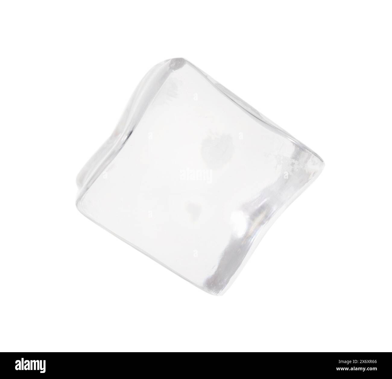 One crystal clear ice cube isolated on white Stock Photo - Alamy