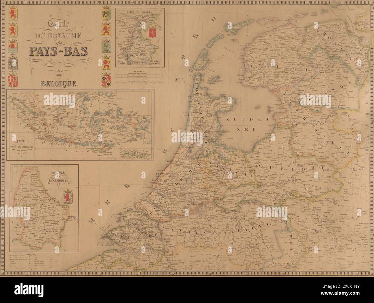 Carte Historique Kennemerland Frise Occidentale Pays-Bas 1682 - Reproduction 23x29,05 Cm