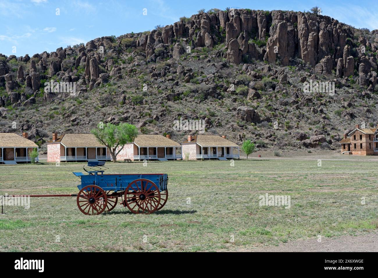 US Army wagon on Fort Davis parade grounds, active 18541891 during