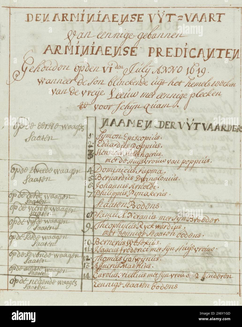 Explanation of the drawing of the exodus of the Remonstrants, Justice ...