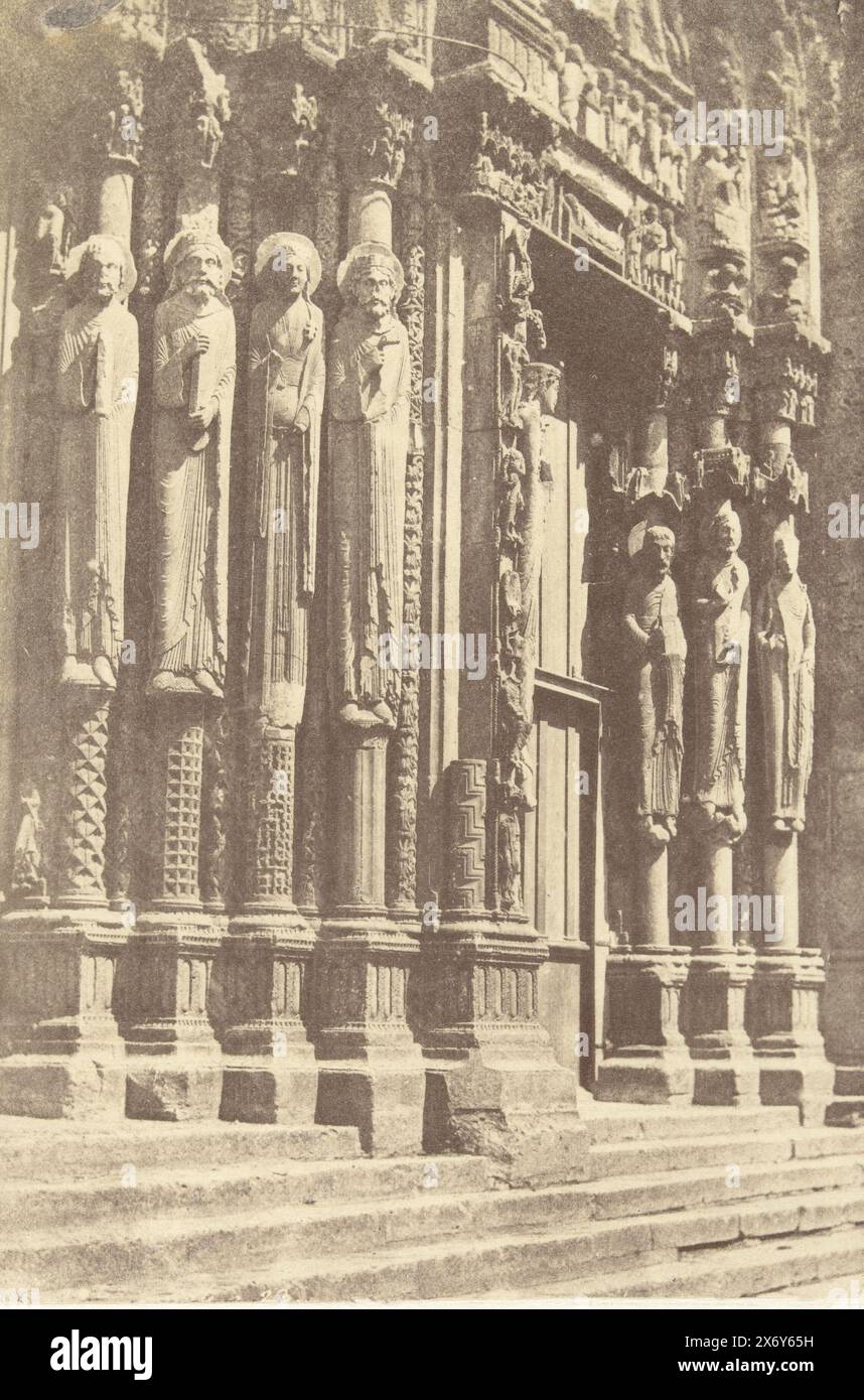 Relief on the portal of Chartres Cathedral, photograph, Charles Nègre, after sculpture by: anonymous, Chartres, 1854, paper, salted paper print, height, 161 mm × width, 113 mm Stock Photo