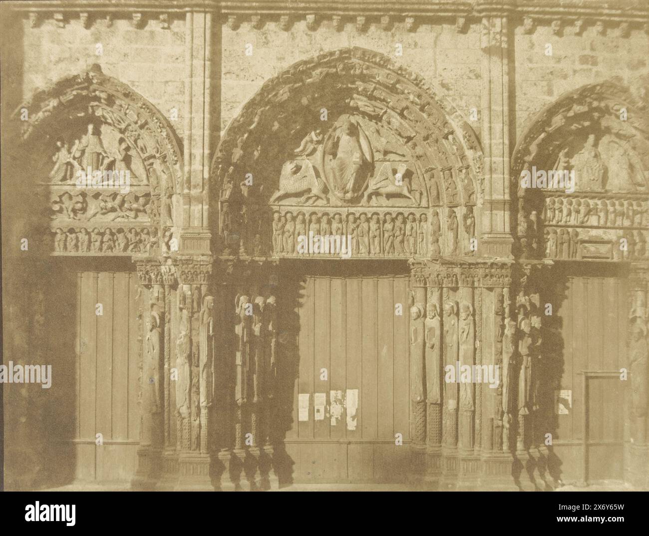 Portal of Chartres Cathedral, photograph, Charles Nègre, Chartres, 1854, paper, albumen print, height, 175 mm × width, 228 mm Stock Photo