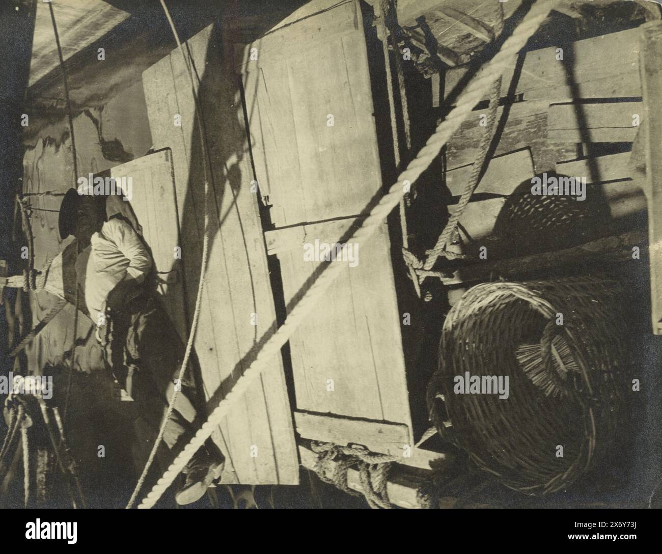 Fishing Boat in Marseille, photograph, László Moholy-Nagy, (mentioned on object), Marseille, 1929, baryta paper, gelatin silver print, height, 294 mm × width, 225 mm Stock Photo