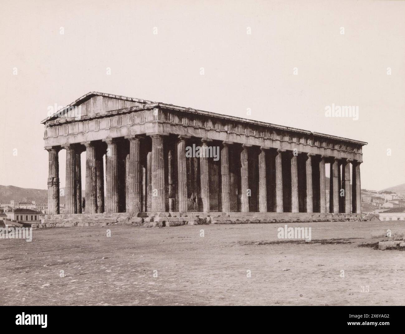 Temple of Hephaistos in Athens, Part of Travel album with photos of sights in France, Greece and Turkey., photograph, Rhomaides Frères, (attributed to), Athene, c. 1880 - c. 1890, paper, collotype, height, 220 mm × width, 290 mm Stock Photo