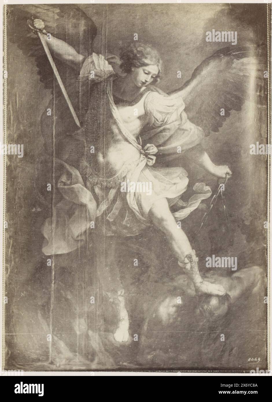 Photo reproduction of a painting by Guido Reni, depicting the archangel