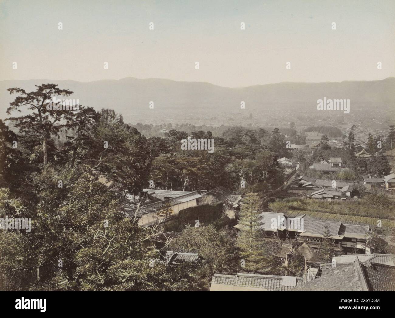 View of Kyoto, Kyoto (title on object), Part of Photo album with 50 photos of sights in Japan., photograph, anonymous, Kyoto, c. 1870 - c. 1900, paper, albumen print, height, 200 mm × width, 260 mm Stock Photo