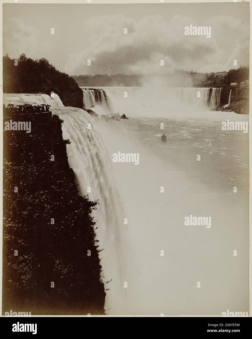 Niagara Falls, seen from Prospect Point, photograph, anonymous, Niagara Falls, 1851 - 1900, paper, albumen print, height, 244 mm × width, 194 mm, height, 269 mm × width, 213 mm Stock Photo