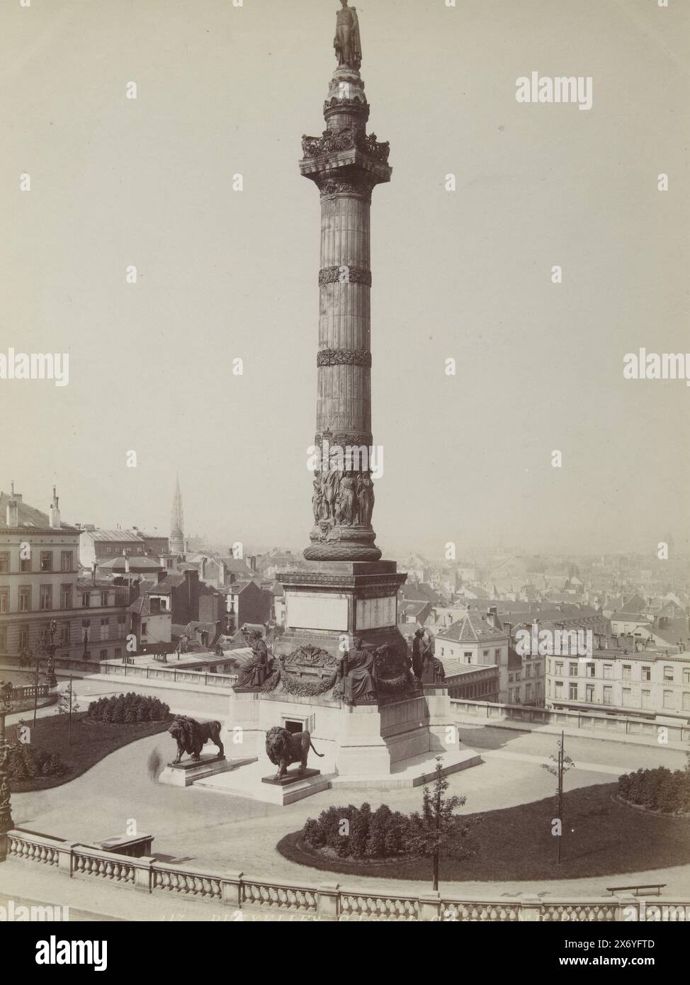 Congress column in Brussels, Bruxelles - Colonne du Congres (title on object), photograph, Neurdein Frères, (mentioned on object), Brussels, 1863 - 1900, paper, albumen print, height, 275 mm × width, 208 mm, height, 404 mm × width, 306 mm Stock Photo