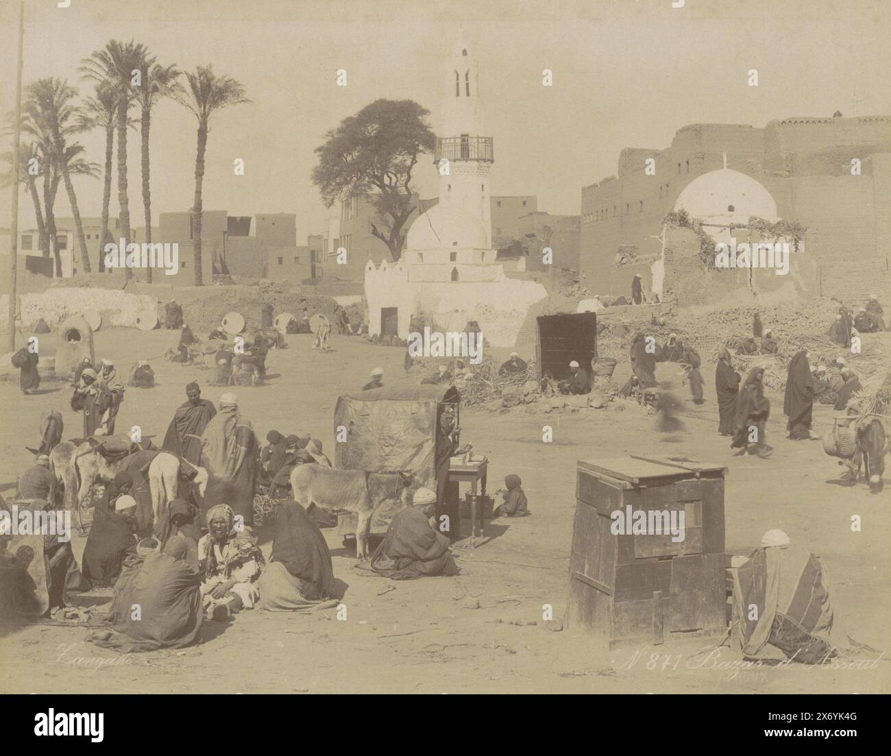Market of Assoul in Egypt, Bazar d'Assoul (title on object), Part of ...