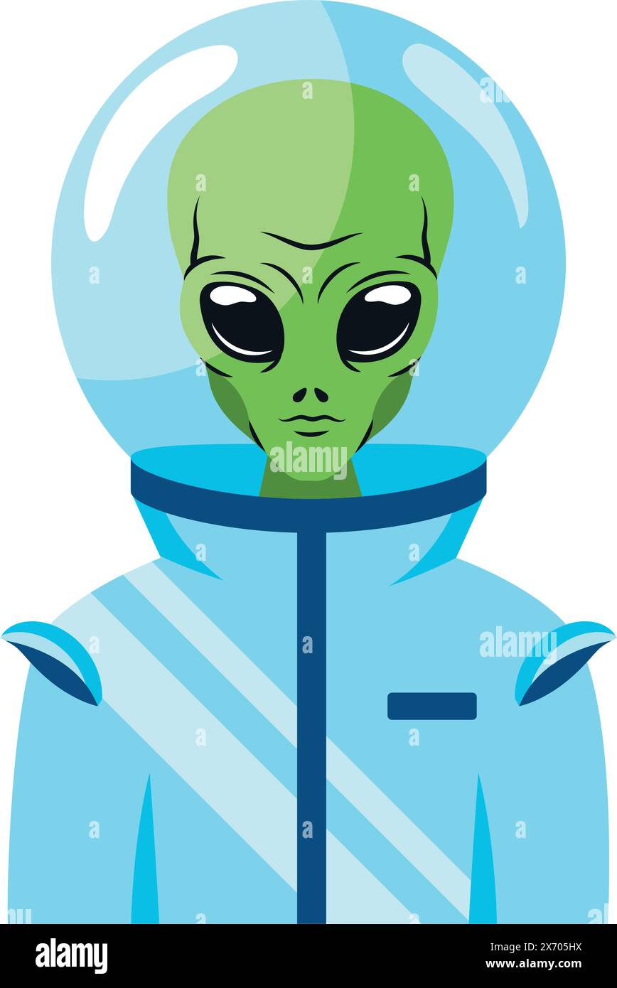 Cartoon green alien in spacesuit Stock Vector Images - Alamy