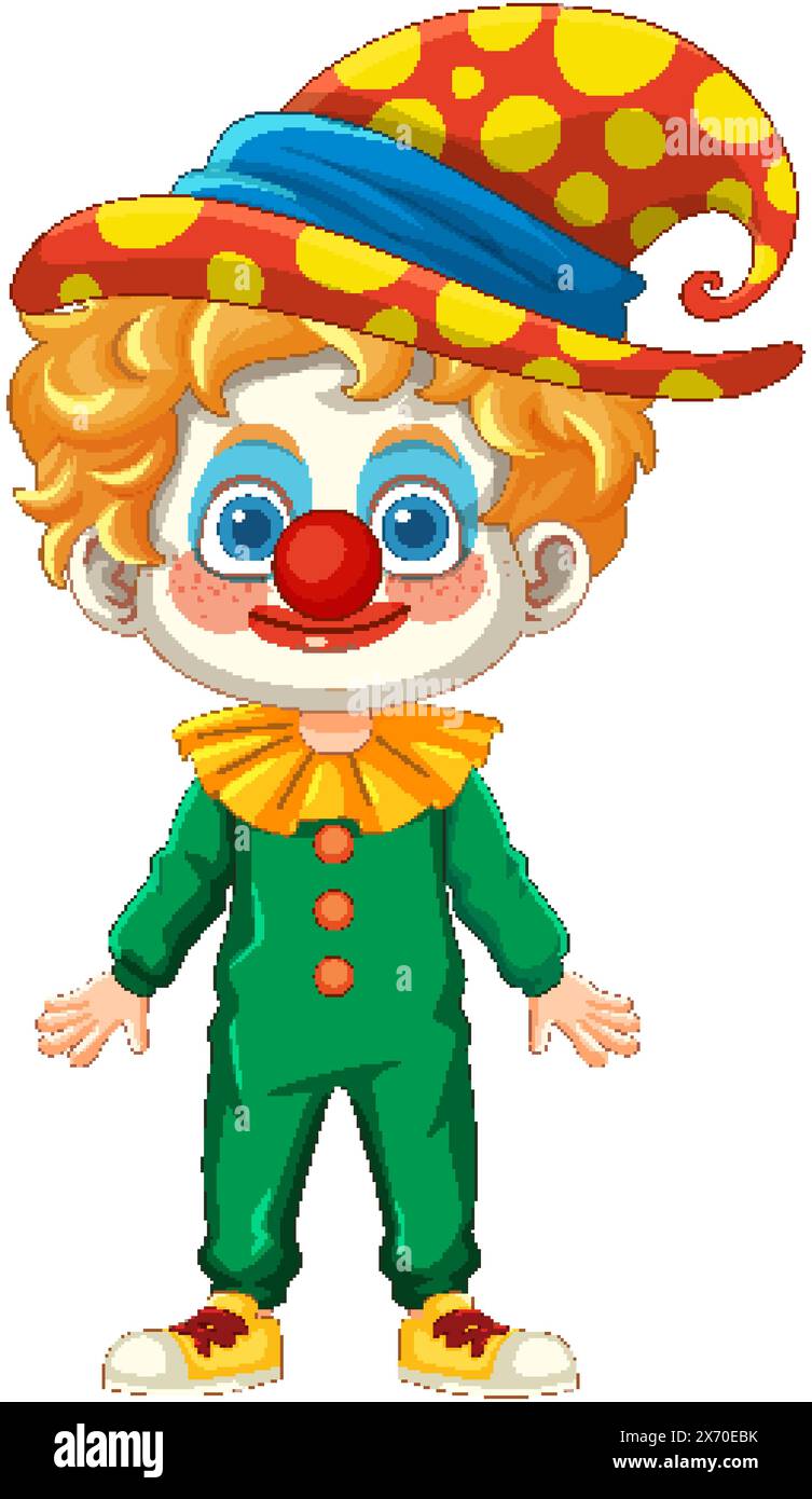 Cheerful clown with a big red nose Stock Vector Image & Art - Alamy