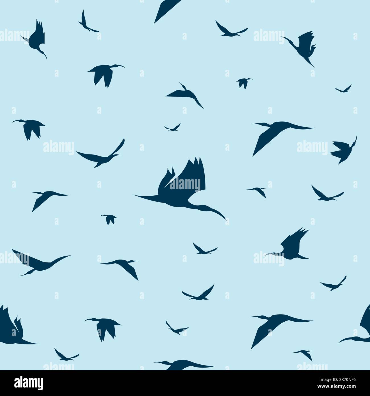 seamless pattern flying bird silhouette. bird background Stock Vector