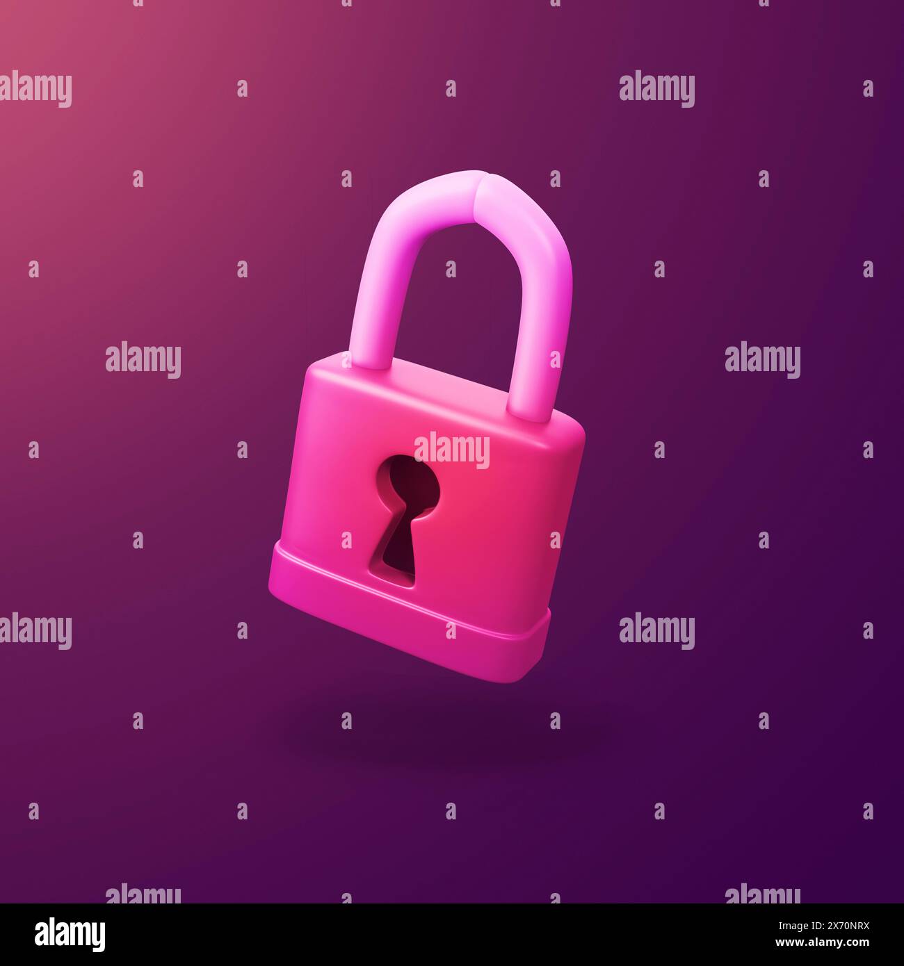 Safety lock - stylized 3d CGI icon object, Not gen Ai Stock Photo - Alamy