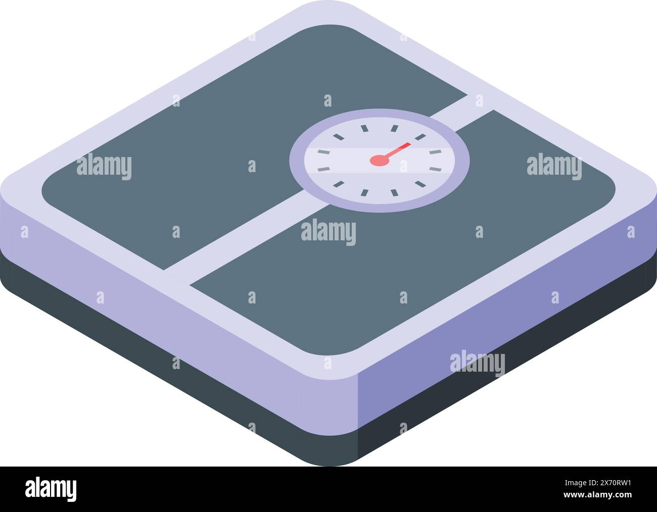 Vibrant and modern isometric bathroom scale illustration with colorful ...