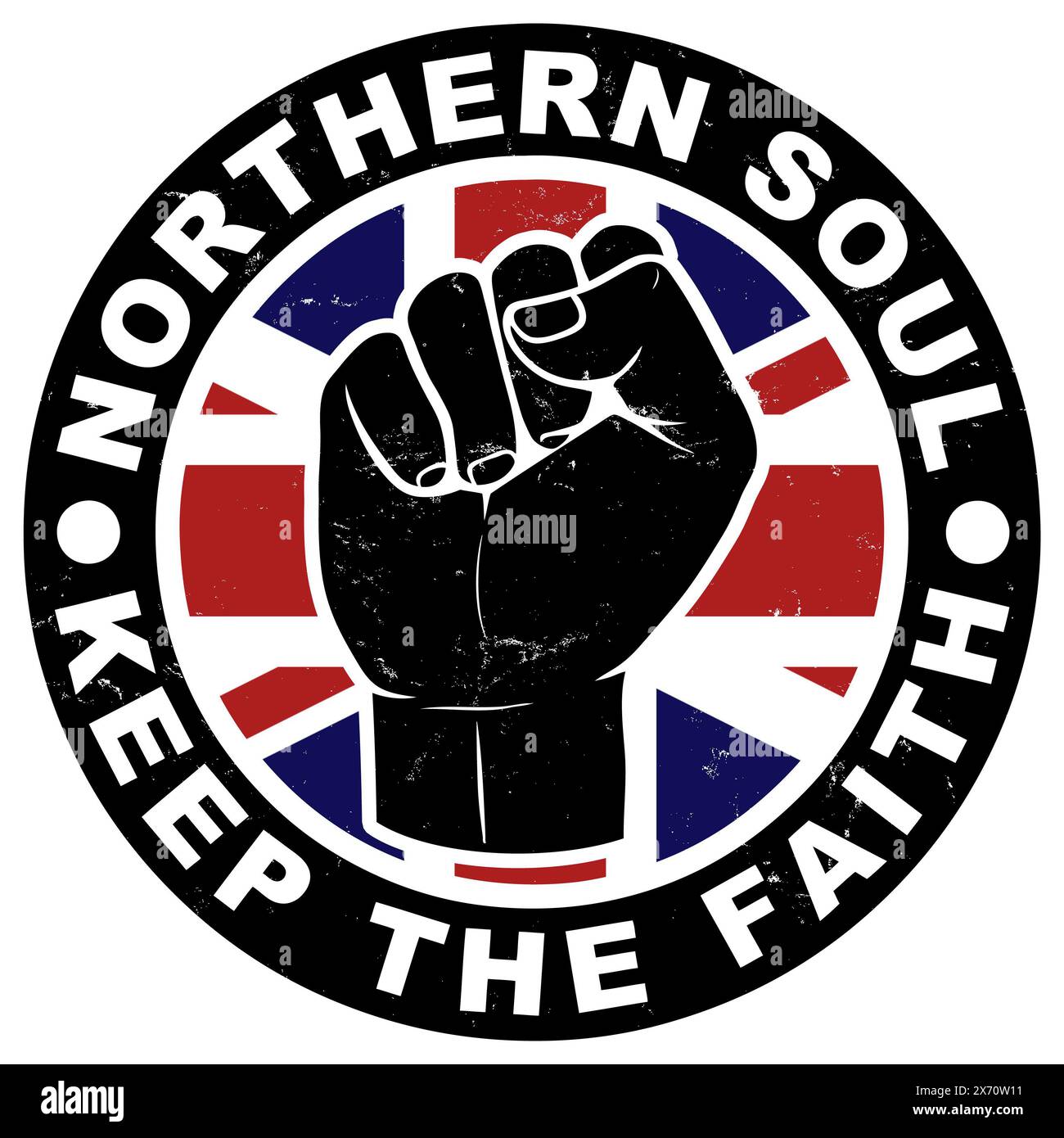 Northern Soul - Keep The Faith - Union Jack Stock Photo