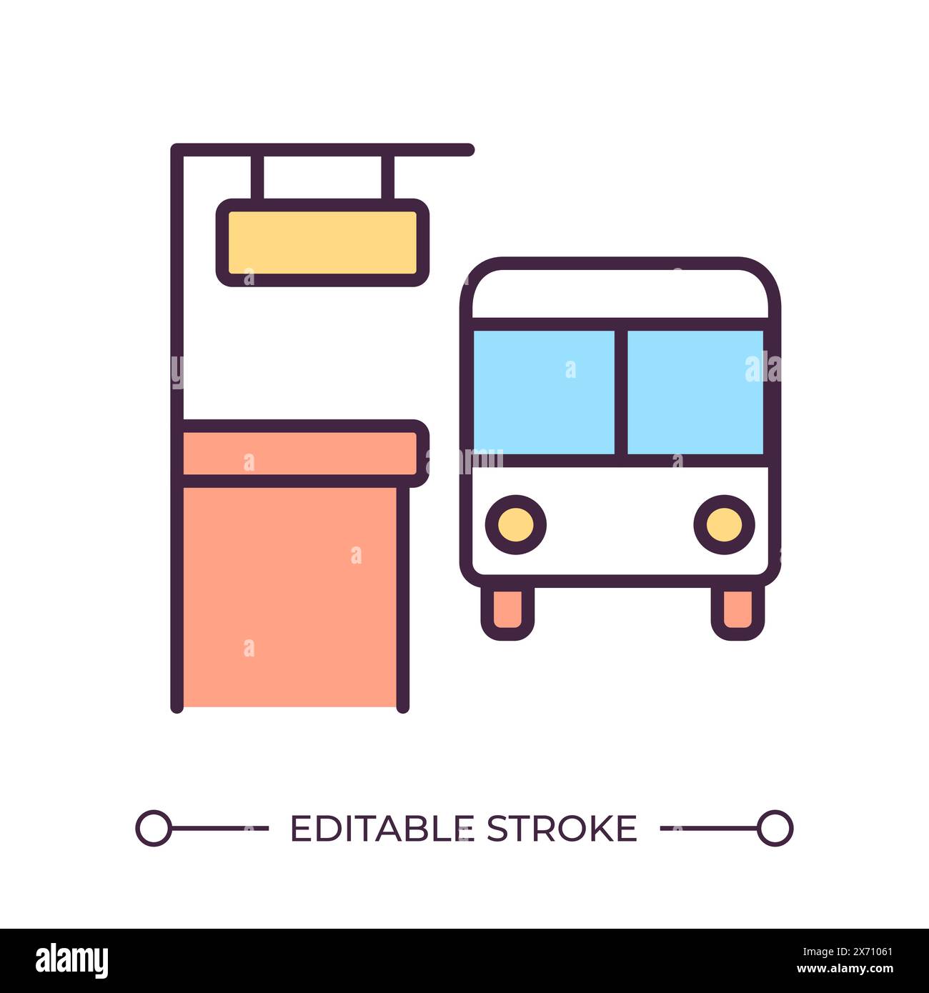 Bus stop RGB color icon Stock Vector Image & Art - Alamy