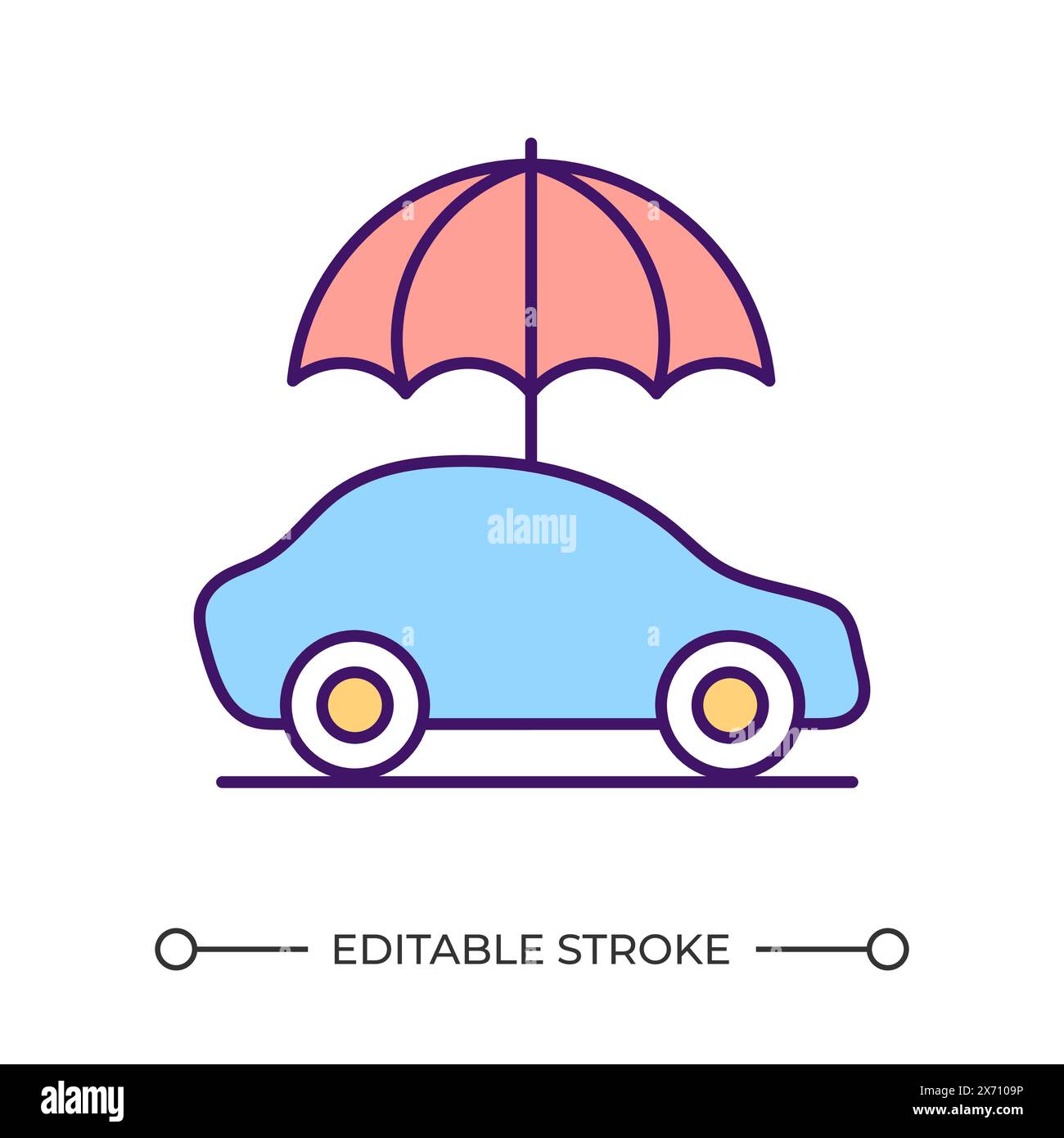 Auto insurance RGB color icon Stock Vector