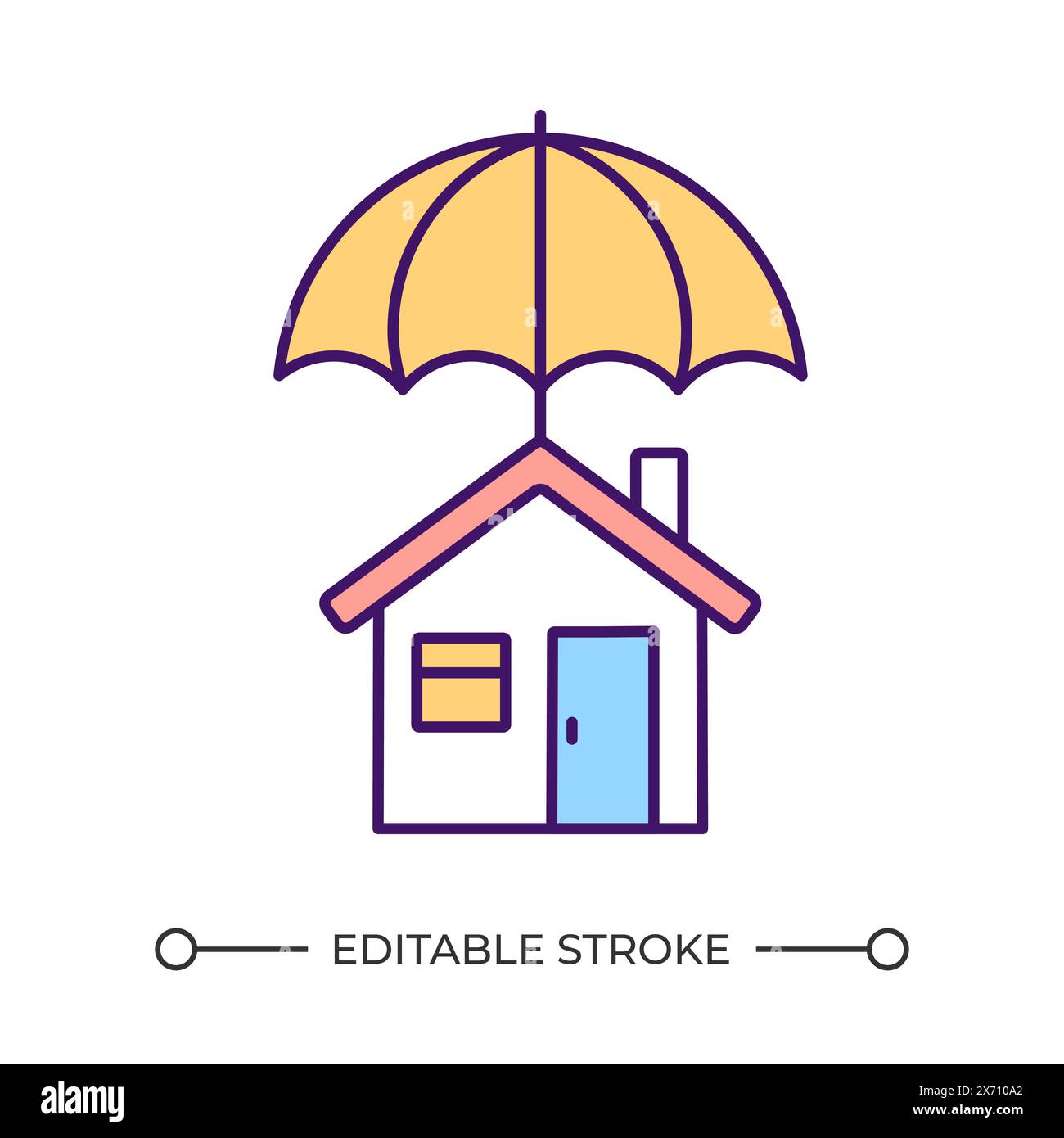 Home coverage RGB color icon Stock Vector
