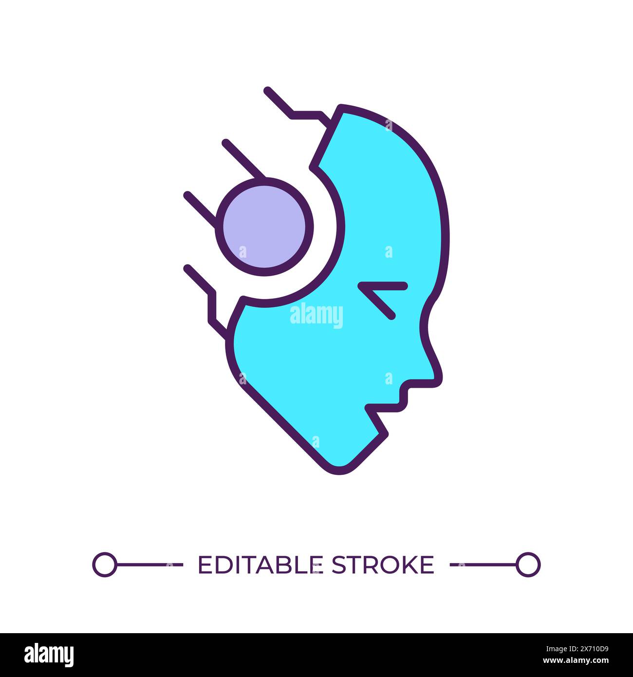 Robot head RGB color icon Stock Vector