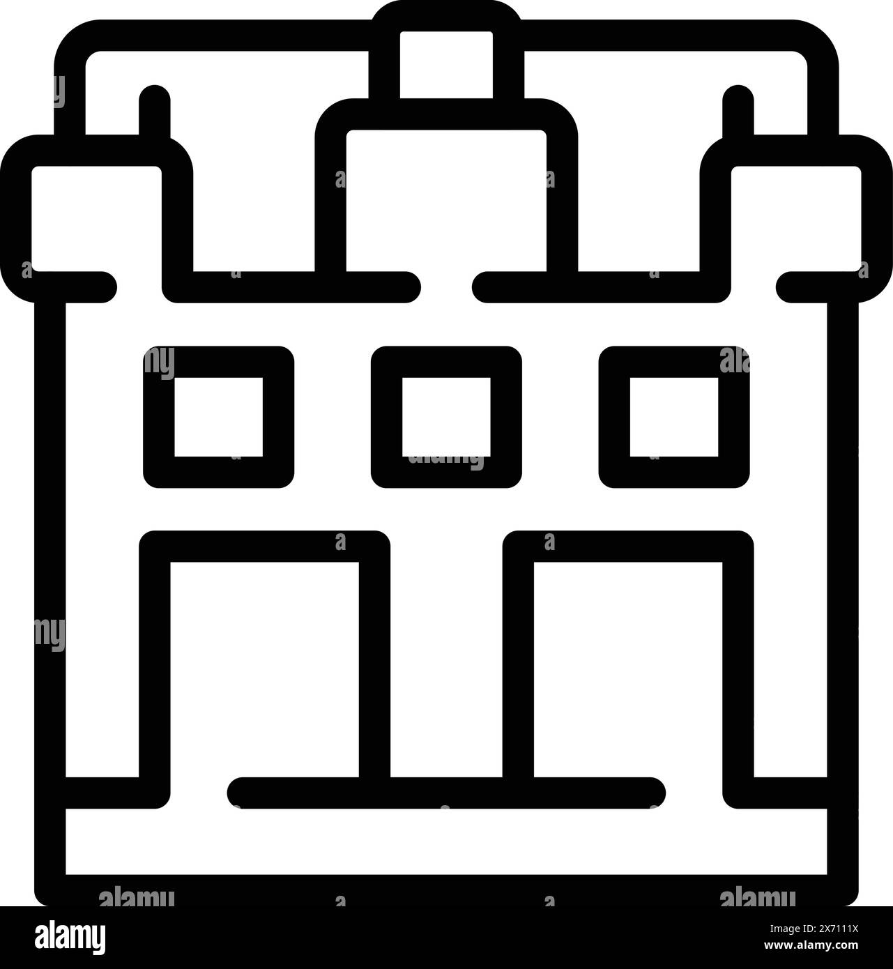 Brussels landmark icon outline vector. Capital architecture. Gothic ...