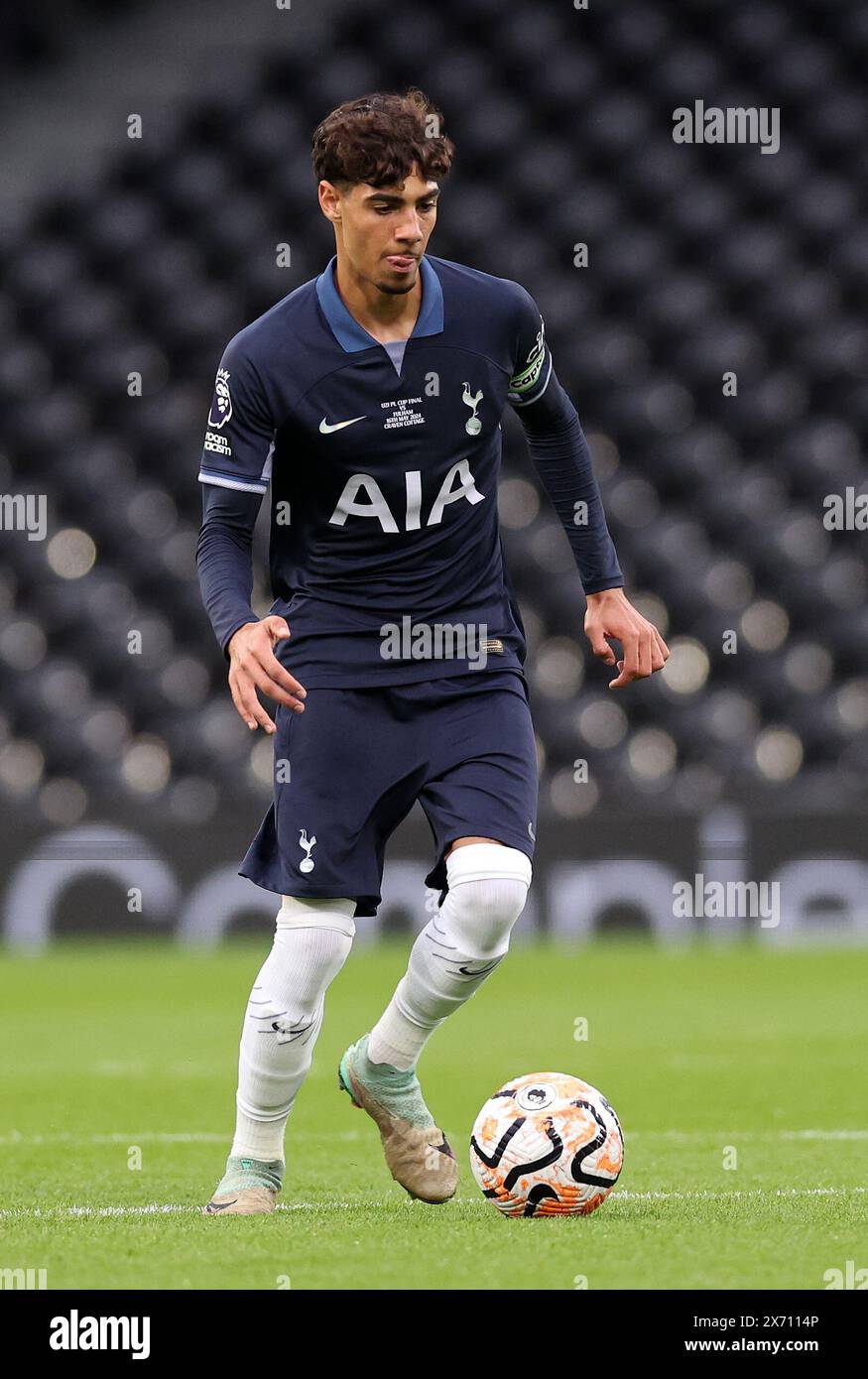 London, UK. 16th May, 2024. George Abbott of Tottenham during the Premier League Cup match at Craven Cottage, London. Picture credit should read: David Klein/Sportimage Credit: Sportimage Ltd/Alamy Live News Stock Photo