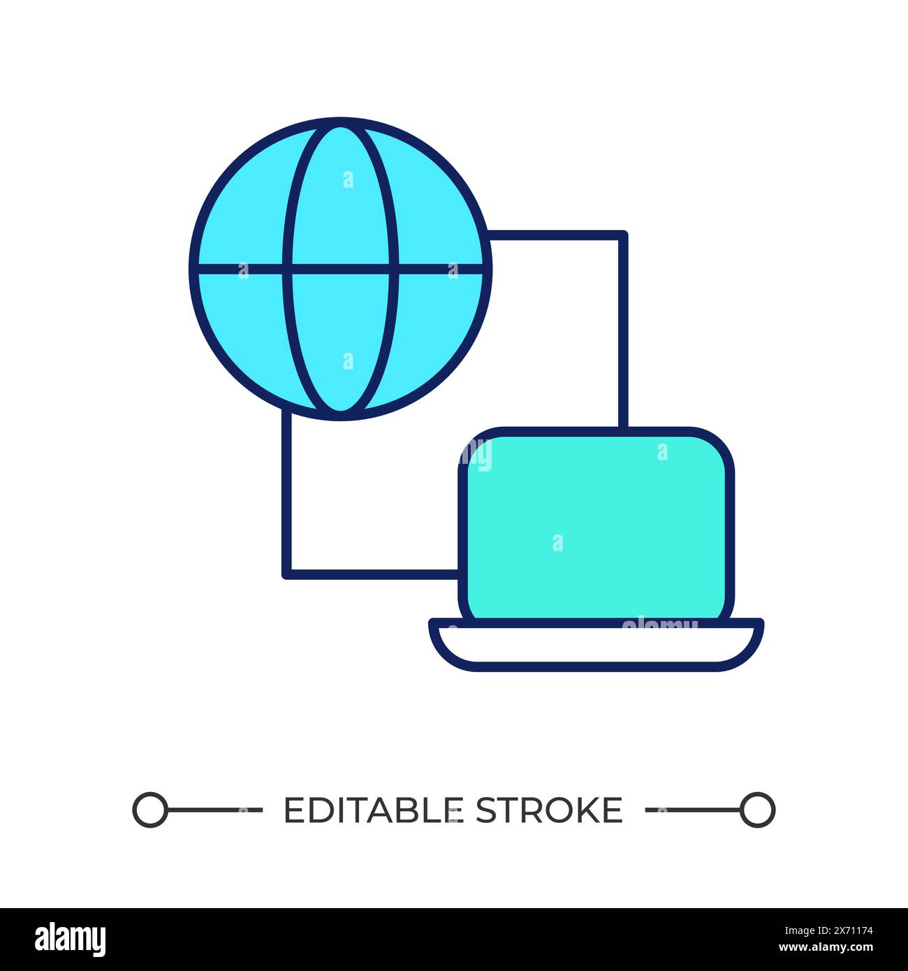 Internet connection RGB color icon Stock Vector