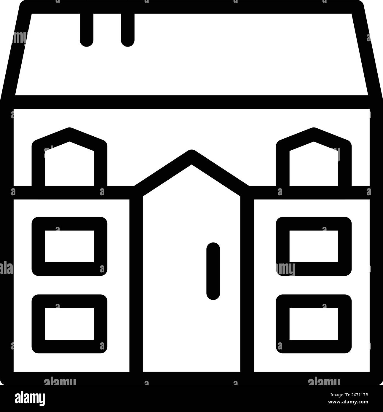 Brussels architectural heritage icon outline vector. Belgian cityscape