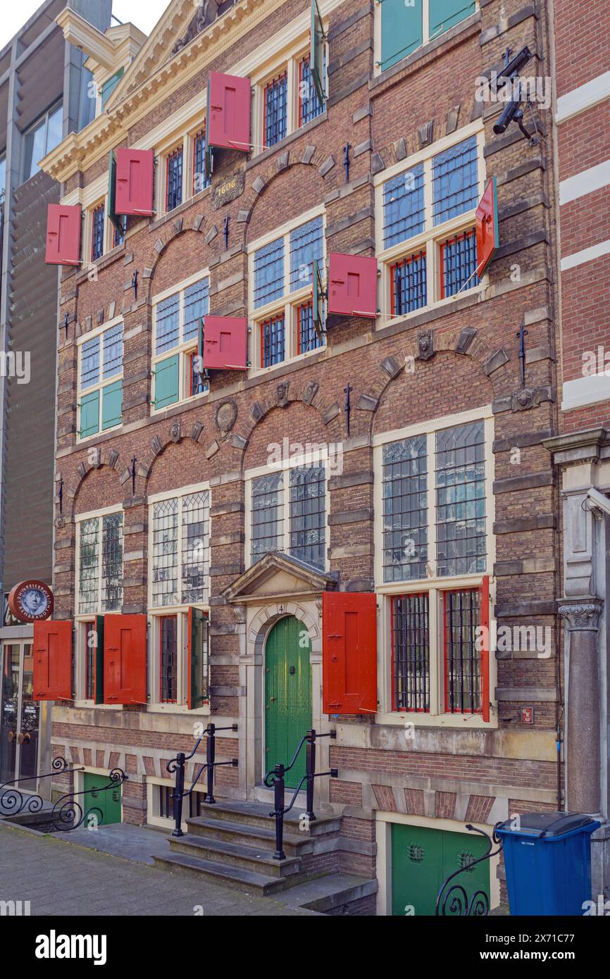 Amsterdam, Netherlands - May 16, 2018: Famous Dutch Golden Age Painter Rembrandt House Museum at Jodenbreestraat Street Historic Landmark. Stock Photo