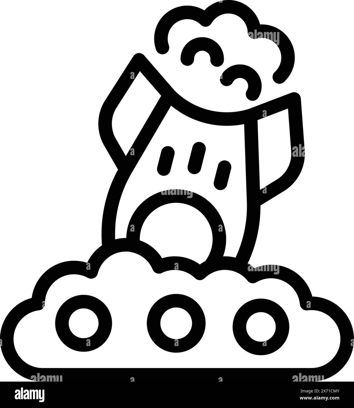 Failed startup icon outline vector. Crashed rocket. Business plan failure Stock Vector