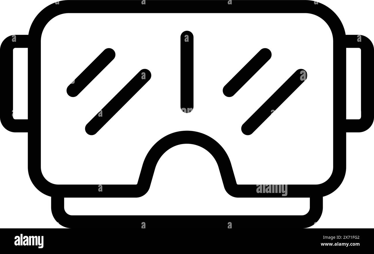 Vector illustration of a virtual reality headset icon in black and ...