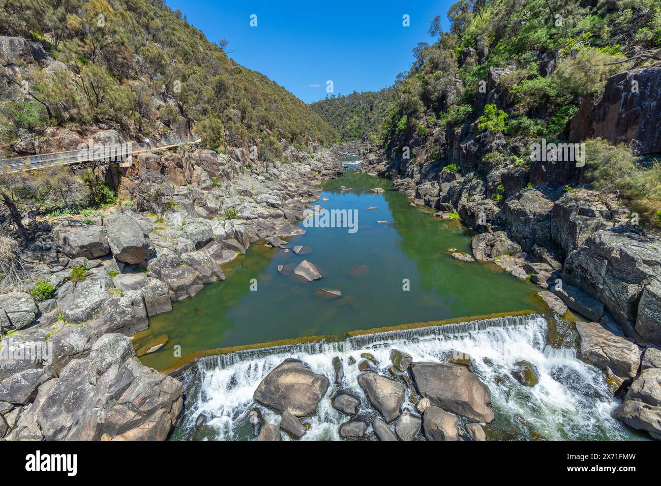 The South Esk River and Cataract Gorge in Launceston, Tasmania, Australia. Stock Photo