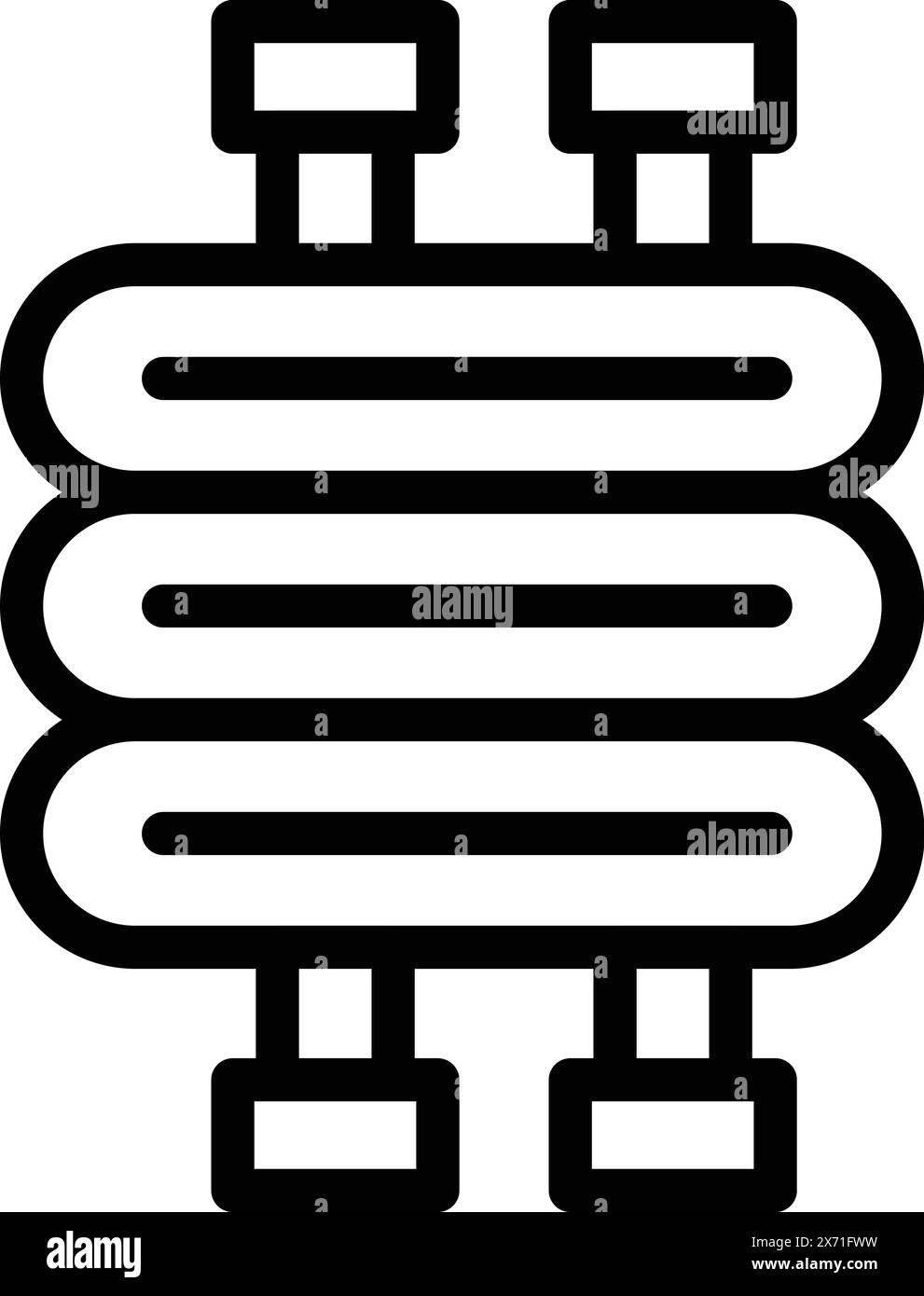 Vector illustration icon of a central heating radiator in a simple ...