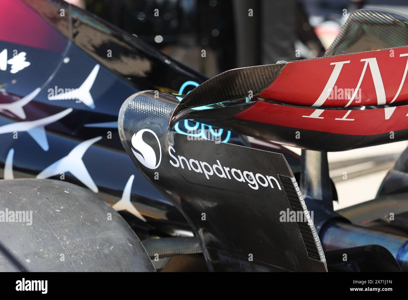 Mercedes AMG F1 Team W15, mechanical detail rear wing during the ...