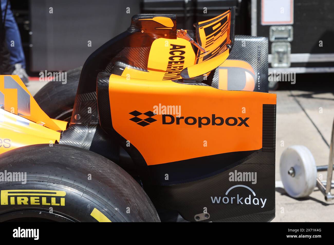 McLaren F1 Team MCL38, mechanical detail rear wing during the Formula 1