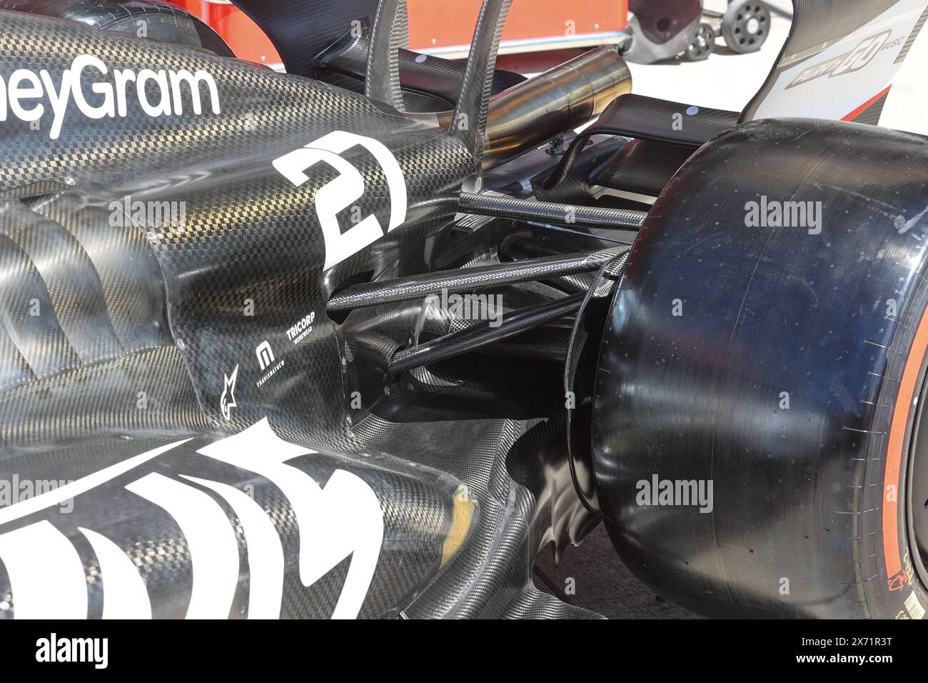 Imola, Italy 17/05/2024, Haas F1 Team VF-24 Ferrari, Mechanical detail ...