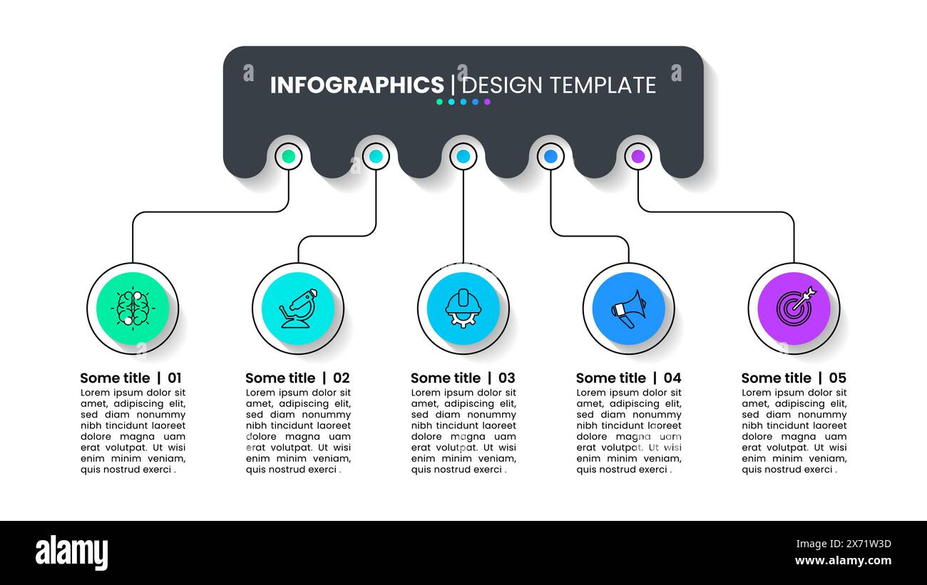 Infographic template with icons and 5 options or steps. Can be used for ...