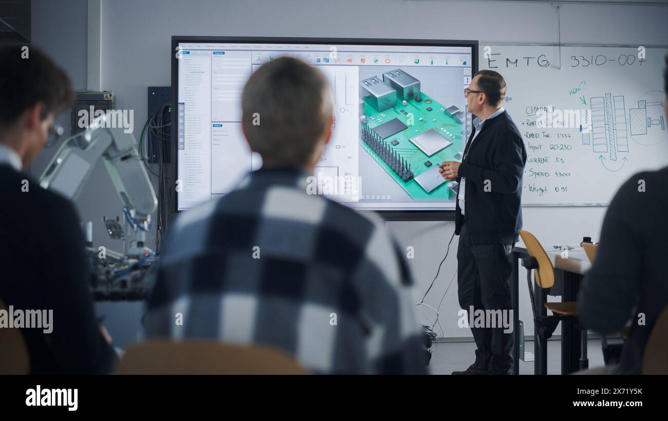Teacher using interactive digital whiteboard hi-res stock photography ...
