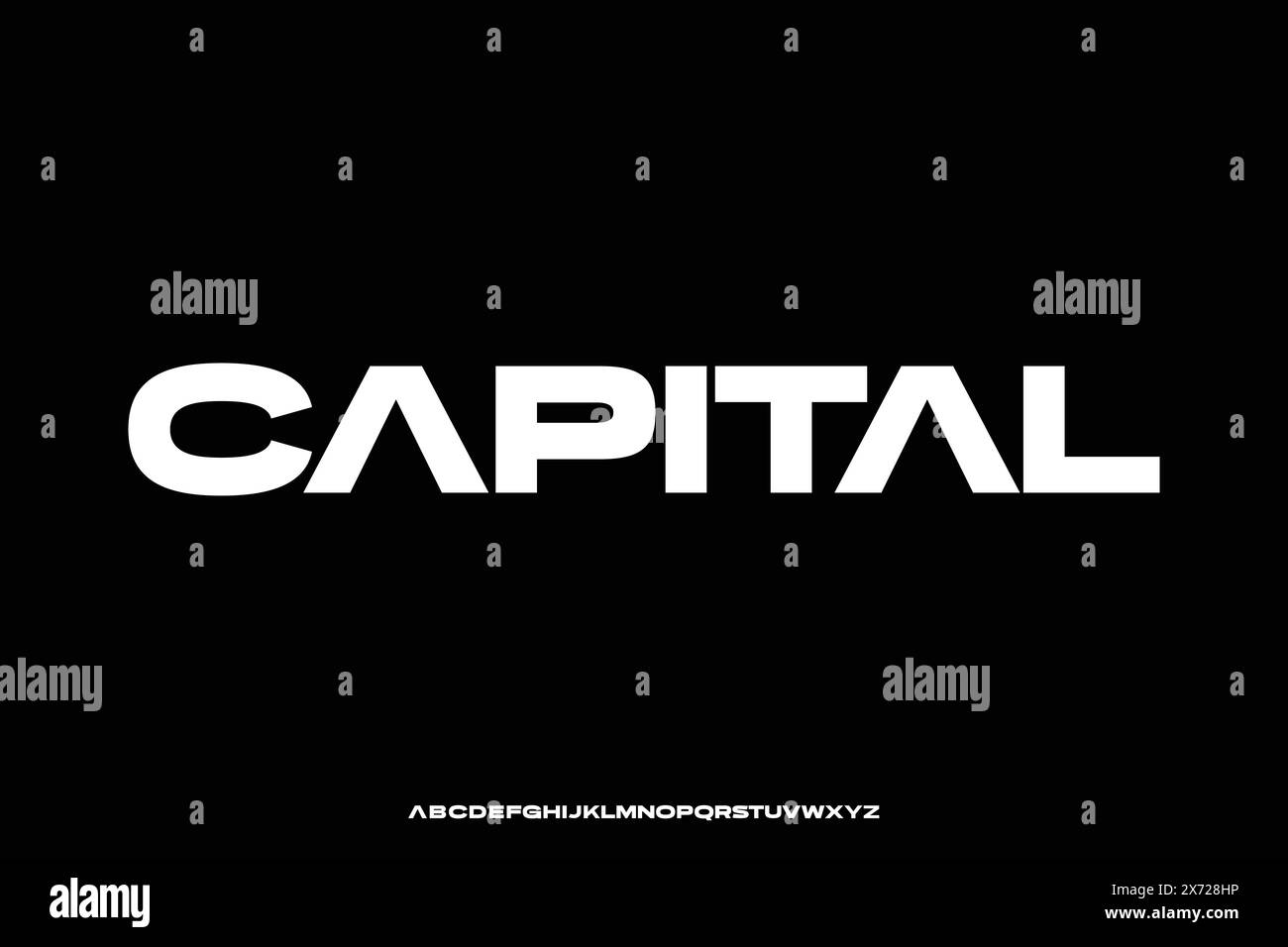 Modern strong bold capital alphabet display font vector illustration Stock Vector